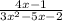 \frac{4x-1}{3x^2-5x-2}