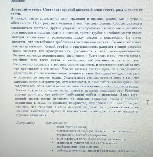 Прочитайте текст. Составьте простой цитатный план текста, разделив его на частн.такжеваженИПапы.В ка