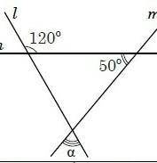 Прямі l, m і n лежать в одній площині. Визначте градусну міру кута а​