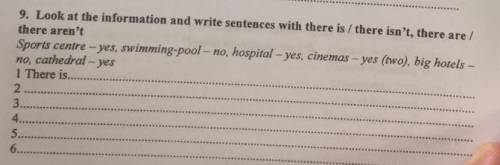 Look at the information and write sentences with There is/there isn't, there are /there aren't​