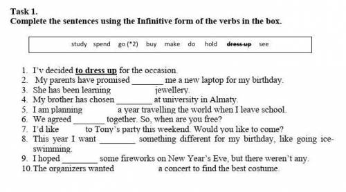 Complete the sentences using the Infinitive form of the verbs in the box.plz plz plz plz​