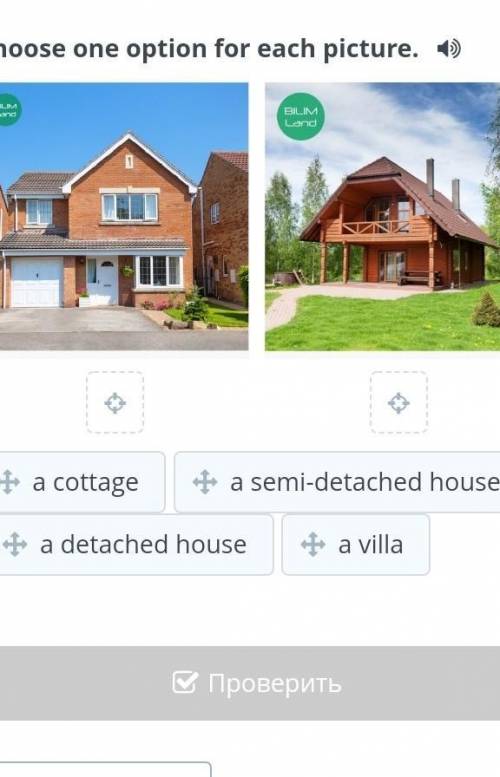 Types of HousesChoose one option for each picture. ​