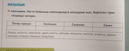 ГОСПОДИИИИ кто-нибудь заполните эту таблицу по казахскому, мои нервы уже просто всё