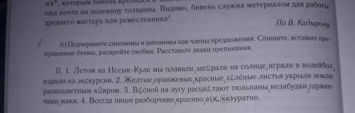 Б) Подчеркните синонимы и антонимы как члены предложения.