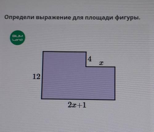 Определи выражение для площади фигуры. ​