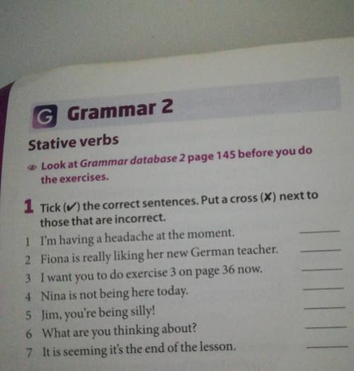 1 Tick (v) the correct sentences. Put a cross (X) next tothose that are incorrect.