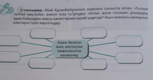 Абай Құнанбайұлының алдыңғы сыныпта өткен «Ғылым таппай мақтанба» өлеңін еске түсіріңдер. «Білім» жә