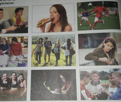 1. Look at the pictures. Which of them refer to a healthy lifestyle? Describe the pictures. ть