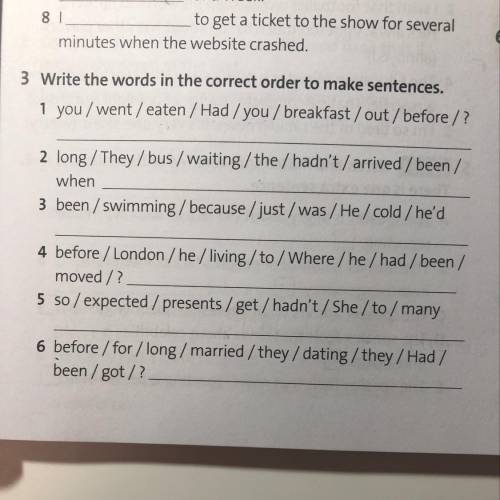 Write the words in the correct order to make sentences. 1) you / went / eaten / Had / you / breakfa