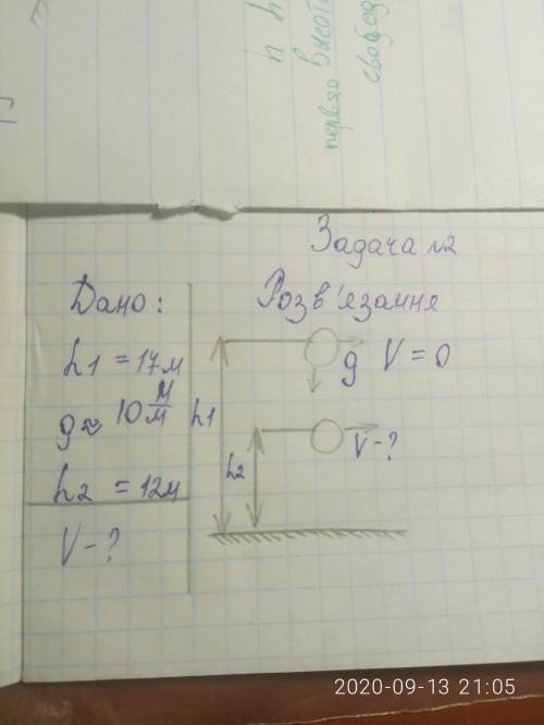 Дано: h1＝17м g≈10H/м h2=12м