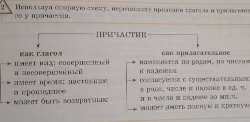 Упражнение-2 стр-23используяопорную схему, перечислите признаки глагола и прилагательного у причасти