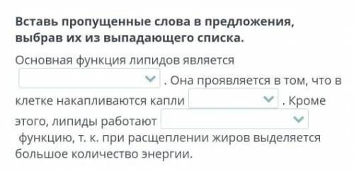 Вставь пропущенные слова в предложения, выбрав их из выпадающего списка.​