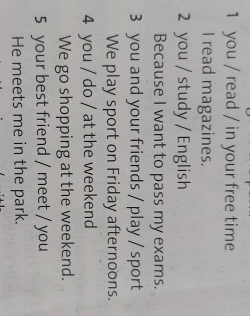 Write questions for the answers using wha when, where, who and why.you / meet / your friends after s