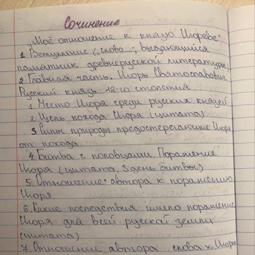 Напишите сочинение по плану на 2-3 страницы надо ☹️