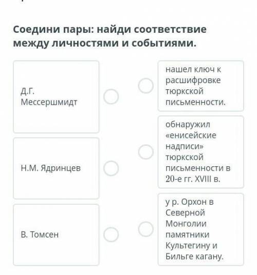 Соедини пары Найди соответствие между личностями и событиями