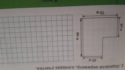 Определить периметр площади учаска.