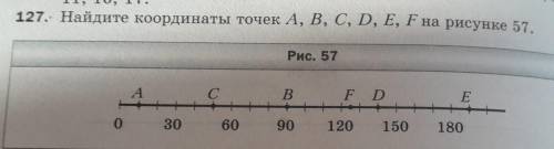 127. Найдите координаты точек A, B, C, D, E, F на рисунке 57. это