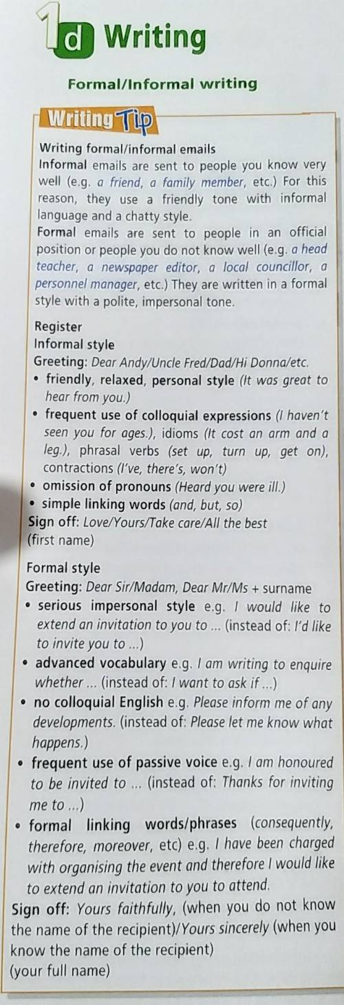 Write your email. Use the Useful Language on p. 14 and the plan Plan: Greeting: Dear Mr/Mrs§1: openi