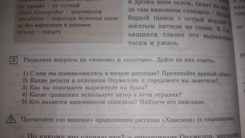 Разделите вопросы на тонкие и толстые.Дайте на них ответы