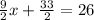 \frac{9}{2} x + \frac{33}{2} = 26