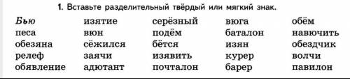 Вставьте разделительный твёрдый знак или мягкий знак