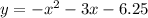 y = - x {}^{2} - 3x - 6.25