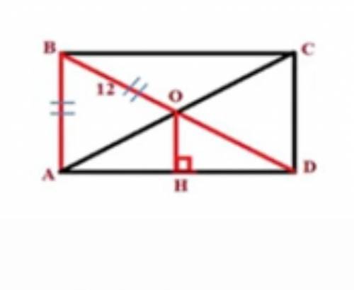 Решите задачу. Дано: ABCD - прямоугольник, BD = 12 см, AB=BO. Найти: ОНЗаранее