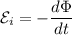 \displaystyle \mathcal{E}_i=-\frac{d\Phi}{dt}