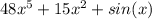 48x^5+15x^2+sin(x)