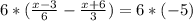 6*(\frac{x-3}{6}-\frac{x+6}{3})=6*(-5)