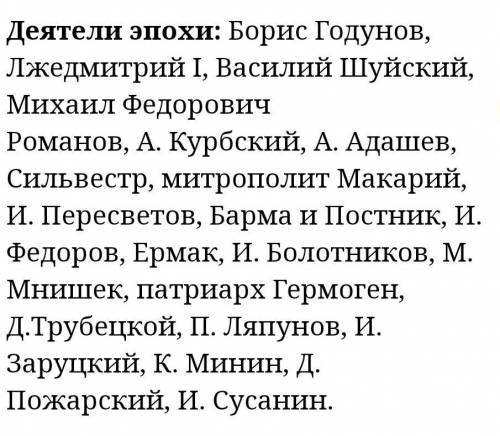 Напишите, что сделали каждый(или какой-нибудь один) из этих деятелей для страны​