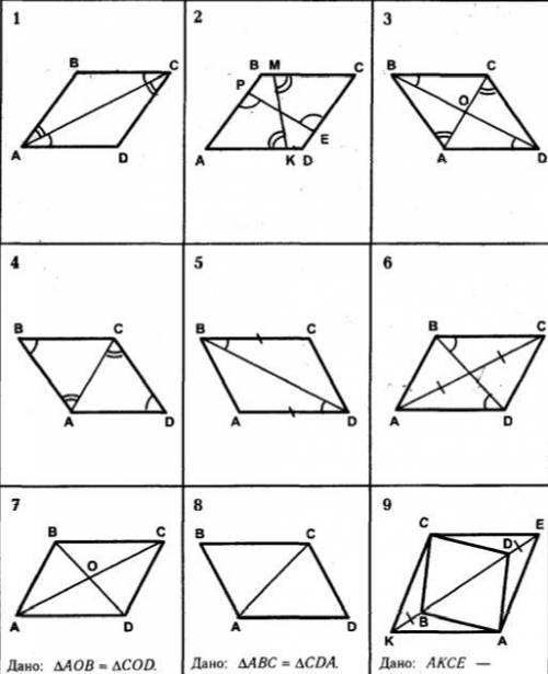 Докажите, что ABCD - параллелограмм. Только №1; №5; №7. (С объяснениями).