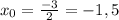 x_{0}= \frac{-3}{2} = -1,5