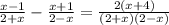 \frac{x-1}{2+x}-\frac{x+1}{2-x}=\frac{2(x+4)}{(2+x)(2-x) }