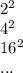 2 {}^{2} \\ 4 {}^{2} \\ 16 {}^{2} \\ ...