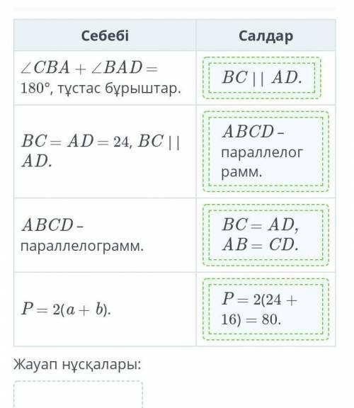 Суретте берілген таңбалардың мәндерібойынша ABCD төртбұрышының периметрінтап ​