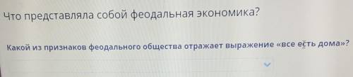 Какой из признаков феодального общества отражает выражение «все есть дома»?(помагите