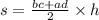 s = \frac{bc + ad}{2} \times h