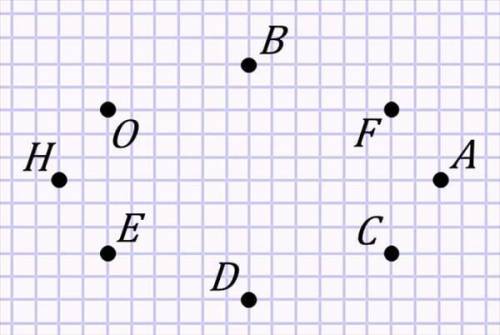 На рисунке 1 изображены восемь точек. Точка отсчёта совпадает с точкой A. Система координат задана д