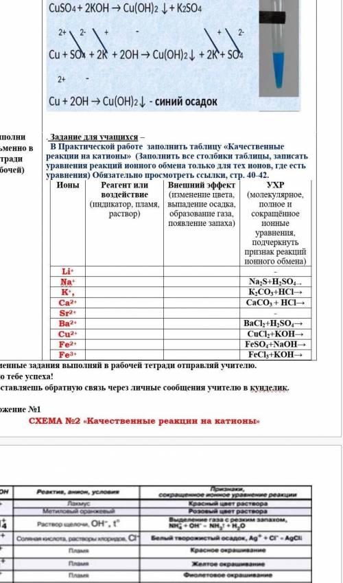 Выполни (письменно в тетради рабочей) . Задание для учащихся – В Практической работе заполнить табли