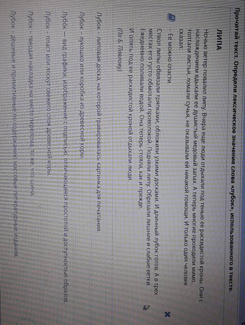 Прочитай текст Определи лексическое значение слова лубок использовано в тексте глубокого бельевая до