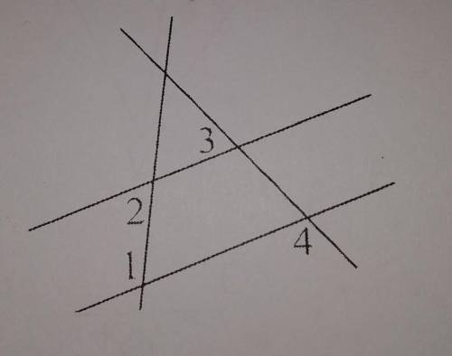 На плоскости даны четыре прямые. известно, что угол 1 = 120°, угол 2 = 60°, угол 3 = 55°. найдите уг