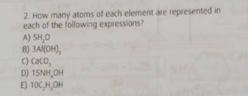 ​ Перевод:Сколько атомов каждого элемента представлено в каждое из следующих выражений?
