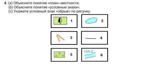 обьясните понятие план местности обьясните понятие условные знаки укажите условный знак ​