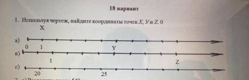 Используя чертеж найдите координаты точек X Y Z​