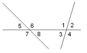 Известно, что ∢1=154°,∢5=40°. Вычисли остальные углы.