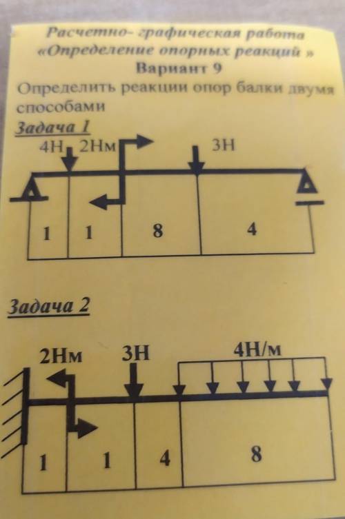 Определить реакции опор балки двумя