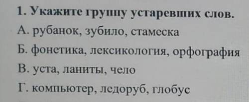 Укажите группу устаревших слов мне сейчас надо!​