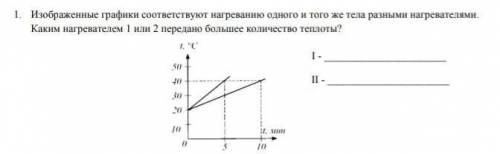 изображенны графики соответствуют нагревания одного и того же тела разными нагревателями. каким нагр