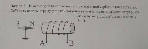 Физика, направление тока в катушке.